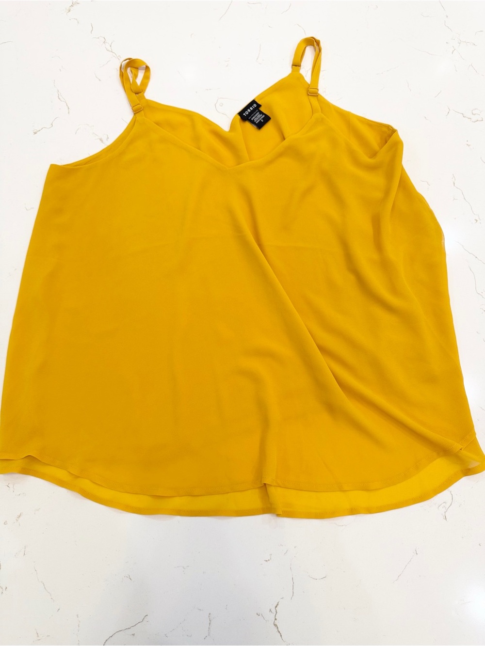 Torrid Mustard Yellow Chiffon Swing Camisole Tank Top Size 0